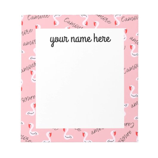 Personalisiert Flamingo Notepad Notizblock (Vorderseite)