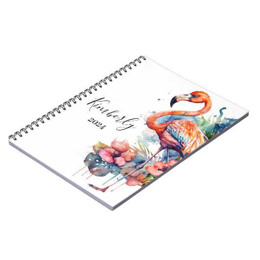 Personalisiert Flamingo Notizblock (Linke Seite)