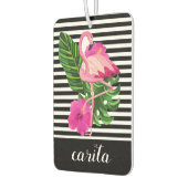 Personalisiert Flamingo Striped Air Freshener Autolufterfrischer (Links)
