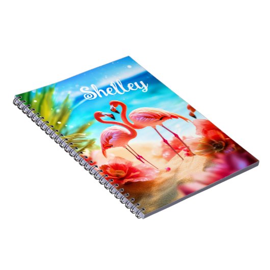 Personalisiert Flamingo Themed Notebook Notizblock (Rechte Seite)