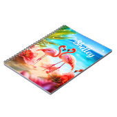 Personalisiert Flamingo Themed Notebook Notizblock (Linke Seite)