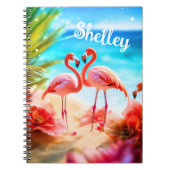 Personalisiert Flamingo Themed Notebook Notizblock (Vorderseite)