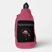 Personalisiert Flamingo Wine Drinker Novelty Crossbody Bag (Vorderseite)