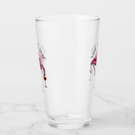 Personalisiert Flamingo Wine Drinker Novelty Glas (Links)