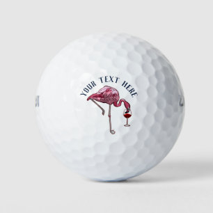 Personalisiert Flamingo Wine Drinker Novelty Golfball