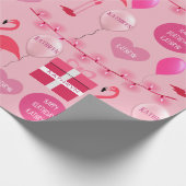 Personalisiert Flamingos Birthday Geschenkpapier (Ecke)