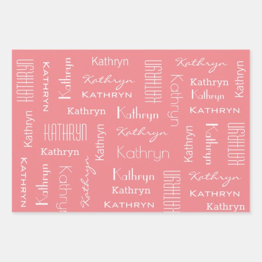 Personalisiert Flamingos Geschenkpapier Set (Vorderseite 3)