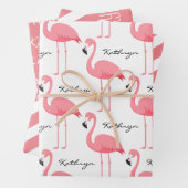Personalisiert Flamingos Geschenkpapier Set (Beispiel)