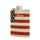 Personalisiert Flask American Vintag Flag Flachmann (Links)