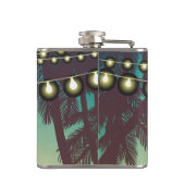 Personalisiert Flask Beach Sunset Palm Tree String Flachmann (Rückseite)