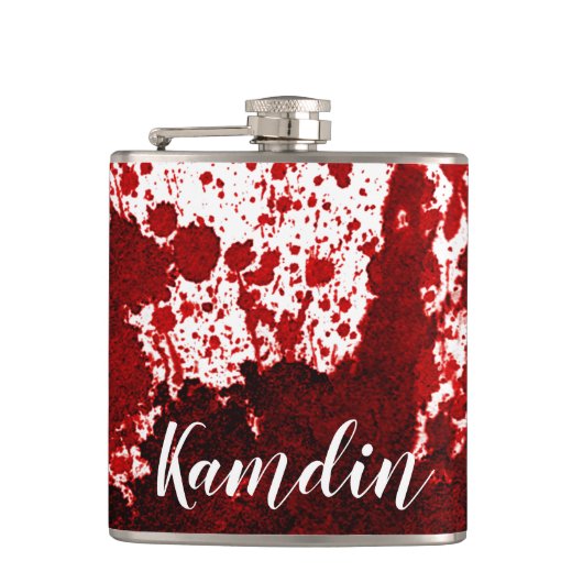 Personalisiert Flask Blood Spritzer Vampire Gothic Flachmann (Vorderseite)