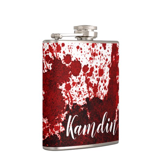 Personalisiert Flask Blood Spritzer Vampire Gothic Flachmann (Rechts)