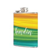 Personalisiert Flask lgbtq Regenbogenflagge Lesbia Flachmann (Links)