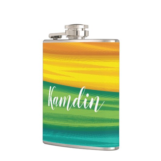 Personalisiert Flask lgbtq Regenbogenflagge Lesbia Flachmann (Links)