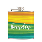 Personalisiert Flask lgbtq Regenbogenflagge Lesbia Flachmann (Vorderseite)