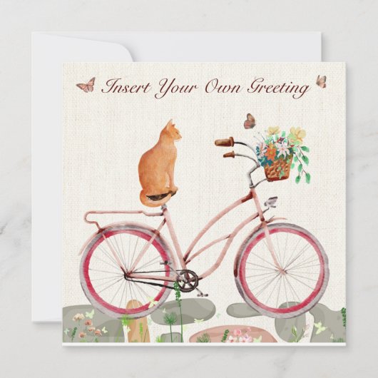 Personalisiert Flat Card Chat à Vélo (Vorderseite)