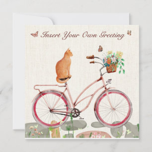 Personalisiert Flat Card Chat à Vélo