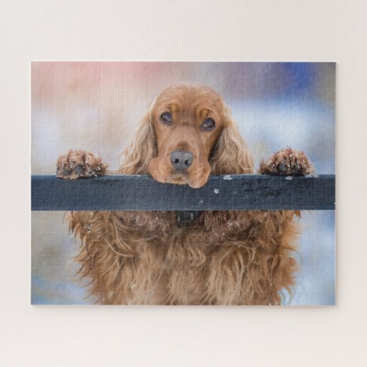 Personalisiert Flöffy Brown Cocker Spanischer Hund Puzzle (Horizontal)