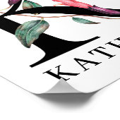 Personalisiert Floral Alphabet K Monogramm Poster (Ecke)