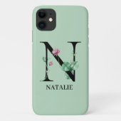 Personalisiert Floral Alphabet N Monogramm Case-Mate iPhone Hülle (Rückseite)