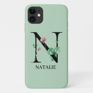 Personalisiert Floral Alphabet N Monogramm Case-Mate iPhone Hülle