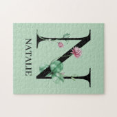 Personalisiert Floral Alphabet N Monogramm Puzzle (Horizontal)
