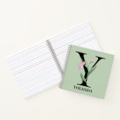 Personalisiert Floral Alphabet Y Monogramm Notizblock (Innenseite)