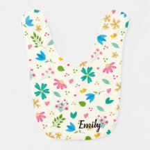 Personalisiert Floral Baby Bib