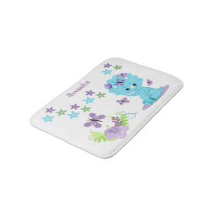 Personalisiert Floral Baby Dinosaurier Badematte