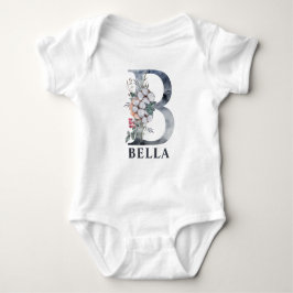 Personalisiert Floral Baby Girl Name Baby Initial  Baby Strampler
