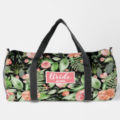 Personalisiert Floral Bachelorette Bride Duffle Bag (Rückseite)