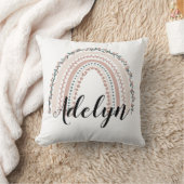 Personalisiert Floral Boho Rainbow Name Kissen (Decke)