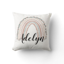 Personalisiert Floral Boho Rainbow Name Kissen