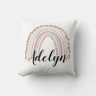 Personalisiert Floral Boho Rainbow Name Kissen