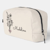 Personalisiert Floral Bridesmaid Beige Waschbeutel (Rechte Ecke)