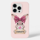 Personalisiert Floral Bunny iPhone Case (Rückseite)