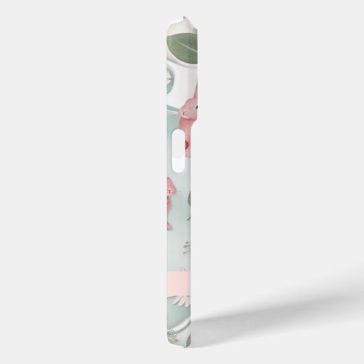 Personalisiert Floral Bunny iPhone Case (Rückseite / Rechts)