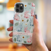 Personalisiert Floral Bunny iPhone Case