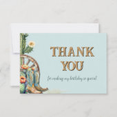 Personalisiert Floral Cactus Boots Theme Vielen Da Dankeskarte (Vorderseite)