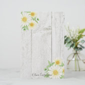 Personalisiert Floral Daisies Briefpapier (Stehend Vorderseite)