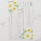Personalisiert Floral Daisies Briefpapier (Rückseite)