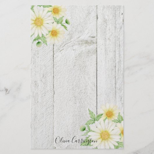 Personalisiert Floral Daisies Briefpapier (Vorderseite)