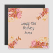 Personalisiert Floral Happy Birthday Magnet (Vorne/Hinten)