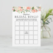 Personalisiert Floral Medley Brautparty Bingo (Stehend Vorderseite)