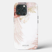 Personalisiert Floral Pampas Grass Boho Terracotta Case-Mate iPhone Hülle (Rückseite)