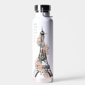 Personalisiert Floral Paris Eiffel Tower White Trinkflasche (Links)