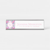 Personalisiert florrosa Monogramm Schreibtischnamensplakette (Vorderseite )