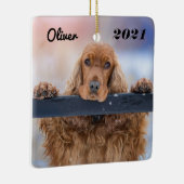 Personalisiert Fluffy Brown Cocker Spanel Dog Keramikornament (Rechts)