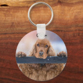 Personalisiert Fluffy Brown Cocker Spanel Dog Schlüsselanhänger (Vorderseite)
