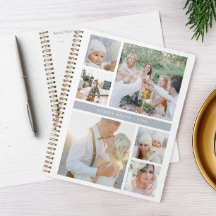 Personalisiert Fog Gray Foto Collage Planer